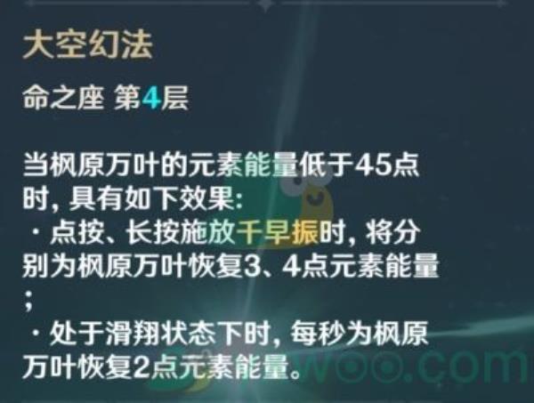 原神枫原万叶关键命之座介绍