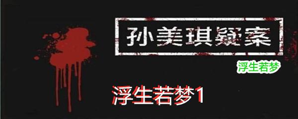 孙美琪疑案:浮生若梦五级线索浮生若梦1