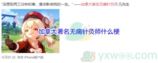 加拿大著名无痛针灸师什么梗