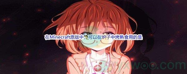 哔哩哔哩在Minecraft原版中，可以在炉子中烤熟食用的是