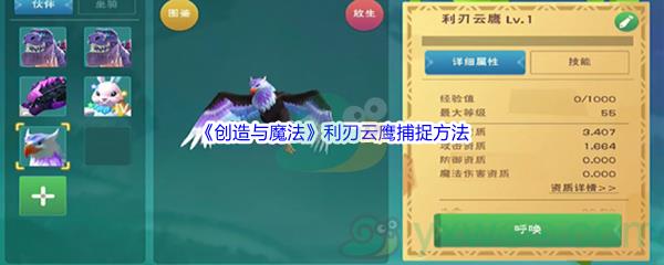 创造与魔法利刃云鹰捕捉方法介绍